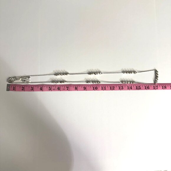NWT Brighton Mayan Silver Tone Long Necklace With Decorative Beads Adjustable - Picture 10 of 12